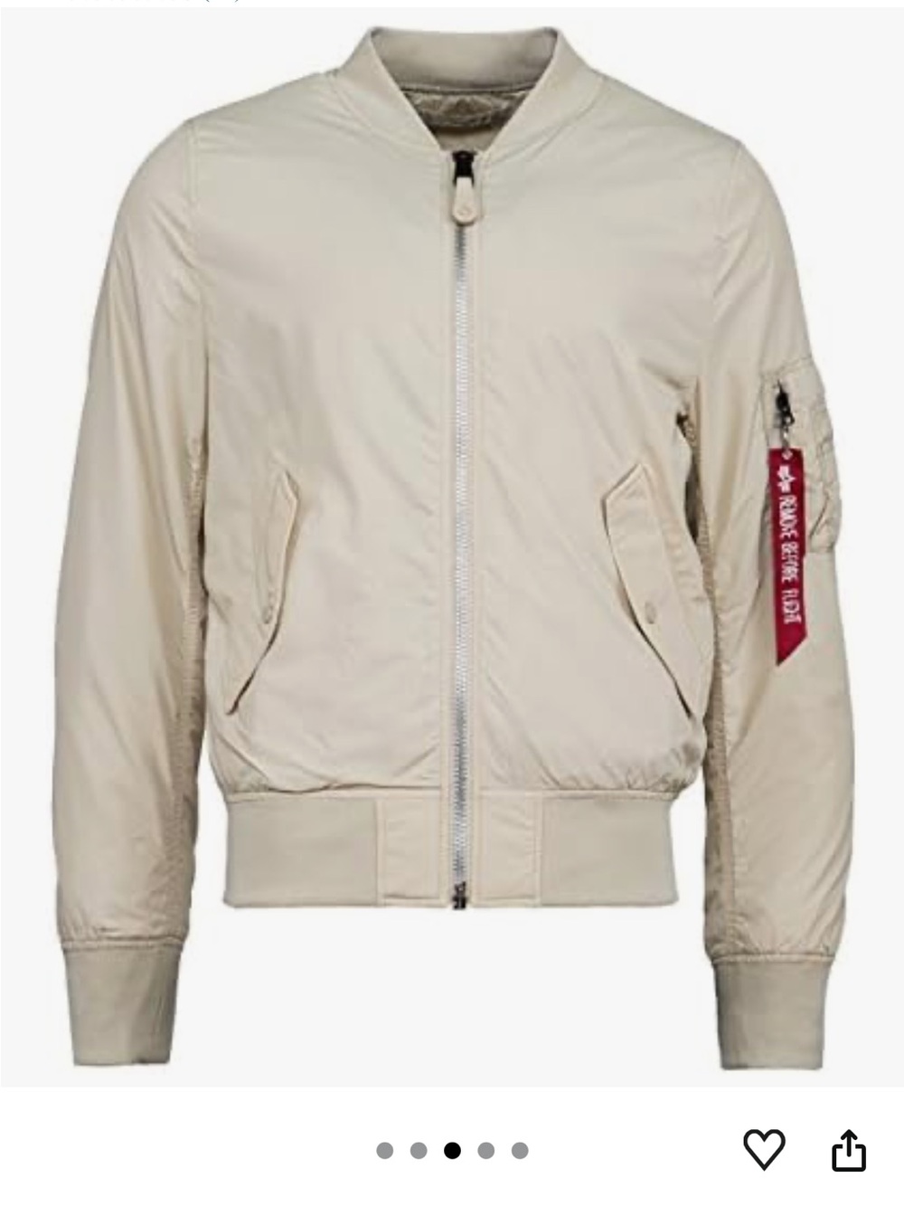 🎮Alpha Industries Men's /women Beige Bomber scout Flight Jacket size S GUC